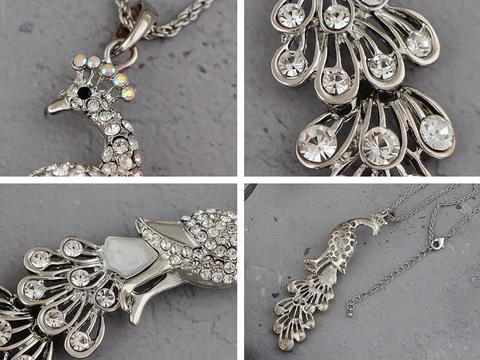 Alilang Blue Green Colored Peacock Bird Pendant Chain Necklace Necklaces Alilang Blue Green Colored Peacock Bird Pendant Chain Necklace Necklaces