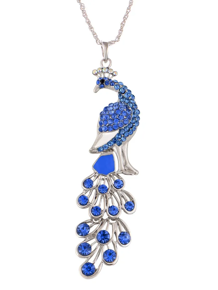 Alilang Blue Green Colored Peacock Bird Pendant Chain Necklace Necklaces Alilang Blue Green Colored Peacock Bird Pendant Chain Necklace Necklaces
