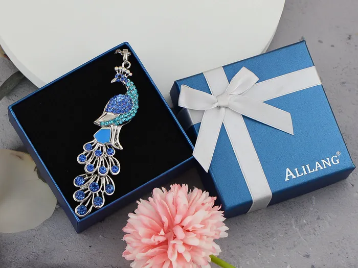 Alilang Blue Green Colored Peacock Bird Pendant Chain Necklace Necklaces Alilang Blue Green Colored Peacock Bird Pendant Chain Necklace Necklaces