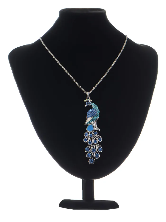 Alilang Blue Green Colored Peacock Bird Pendant Chain Necklace Necklaces Alilang Blue Green Colored Peacock Bird Pendant Chain Necklace Necklaces