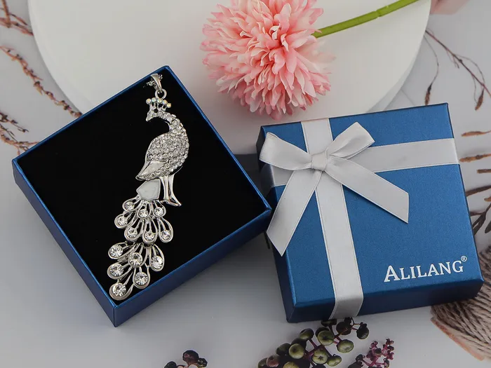 Alilang Blue Green Colored Peacock Bird Pendant Chain Necklace Necklaces Alilang Blue Green Colored Peacock Bird Pendant Chain Necklace Necklaces