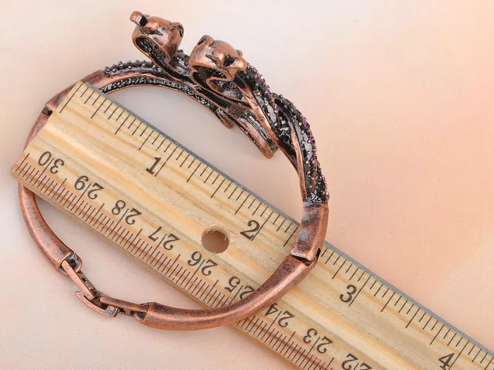 Alilang Bracelets Copper Amethyst Twin Serpents Snake Bracelet Bangle Alilang Bracelets Copper Amethyst Twin Serpents Snake Bracelet Bangle