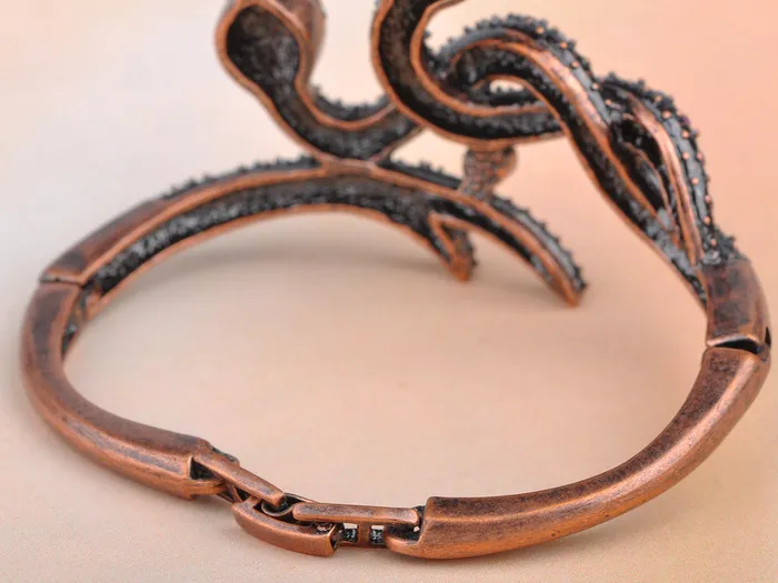 Alilang Bracelets Copper Amethyst Twin Serpents Snake Bracelet Bangle Alilang Bracelets Copper Amethyst Twin Serpents Snake Bracelet Bangle