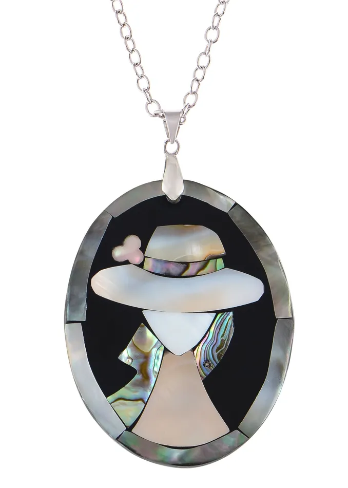 ALILANGCOM Alilang Silvery Tone Abalone Shell Elegant Lady Frame Pendant Necklace Christmas Valentines Day Jewelry Gifts Necklaces ALILANGCOM Alilang Silvery Tone Abalone Shell Elegant Lady Frame Pendant Necklace Christmas Valentines Day Jewelry Gifts Necklaces