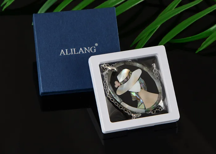 ALILANGCOM Alilang Silvery Tone Abalone Shell Elegant Lady Frame Pendant Necklace Christmas Valentines Day Jewelry Gifts Necklaces ALILANGCOM Alilang Silvery Tone Abalone Shell Elegant Lady Frame Pendant Necklace Christmas Valentines Day Jewelry Gifts Necklaces