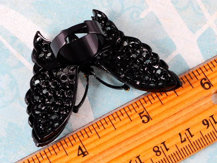 Alilang Czech Water Blue Butterfly Ring Rings Alilang Czech Water Blue Butterfly Ring Rings
