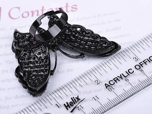 Alilang Czech Water Blue Butterfly Ring Rings Alilang Czech Water Blue Butterfly Ring Rings