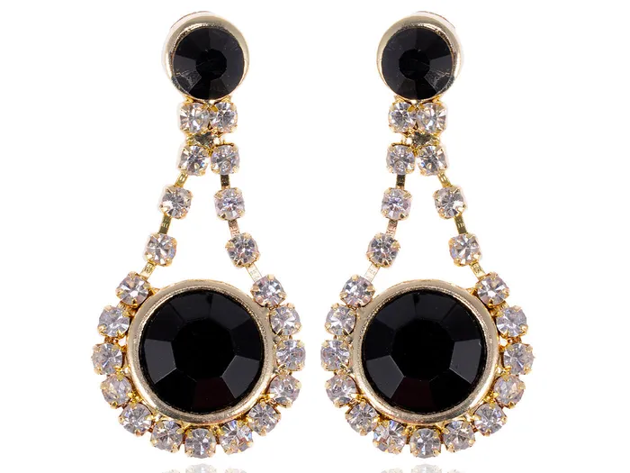 Alilang Earrings Royal Black Beaded Earrings