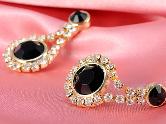 Alilang Earrings Royal Black Beaded Earrings Alilang Earrings Royal Black Beaded Earrings