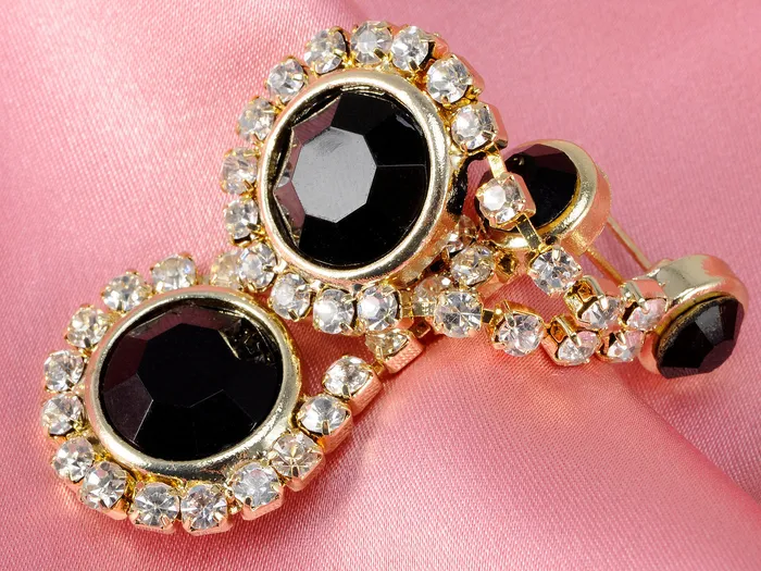 Alilang Earrings Royal Black Beaded Earrings Alilang Earrings Royal Black Beaded Earrings