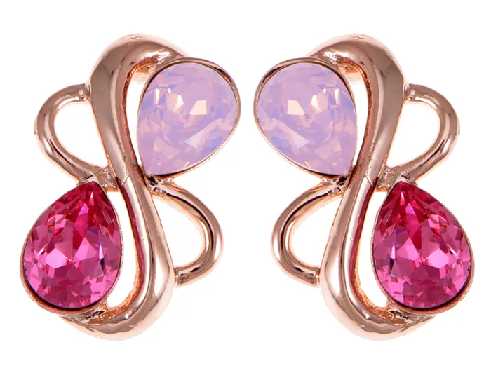 Alilang Earrings Swarovski Crystal Element Rose Gold Pink Teardrop Abstract Infinity Symbol Sign Stud Earrings Alilang Earrings Swarovski Crystal Element Rose Gold Pink Teardrop Abstract Infinity Symbol Sign Stud Earrings
