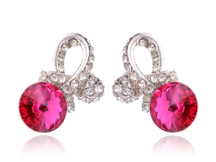 Alilang Earrings Swarovski Crystal Element Rose Gold Pink Teardrop Abstract Infinity Symbol Sign Stud Earrings Alilang Earrings Swarovski Crystal Element Rose Gold Pink Teardrop Abstract Infinity Symbol Sign Stud Earrings