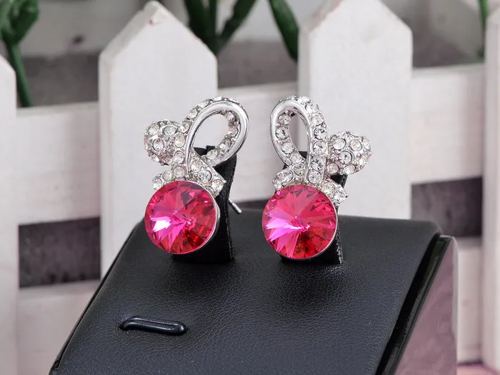 Alilang Earrings Swarovski Crystal Element Rose Gold Pink Teardrop Abstract Infinity Symbol Sign Stud Earrings Alilang Earrings Swarovski Crystal Element Rose Gold Pink Teardrop Abstract Infinity Symbol Sign Stud Earrings