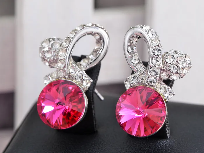 Alilang Earrings Swarovski Crystal Element Rose Gold Pink Teardrop Abstract Infinity Symbol Sign Stud Earrings Alilang Earrings Swarovski Crystal Element Rose Gold Pink Teardrop Abstract Infinity Symbol Sign Stud Earrings