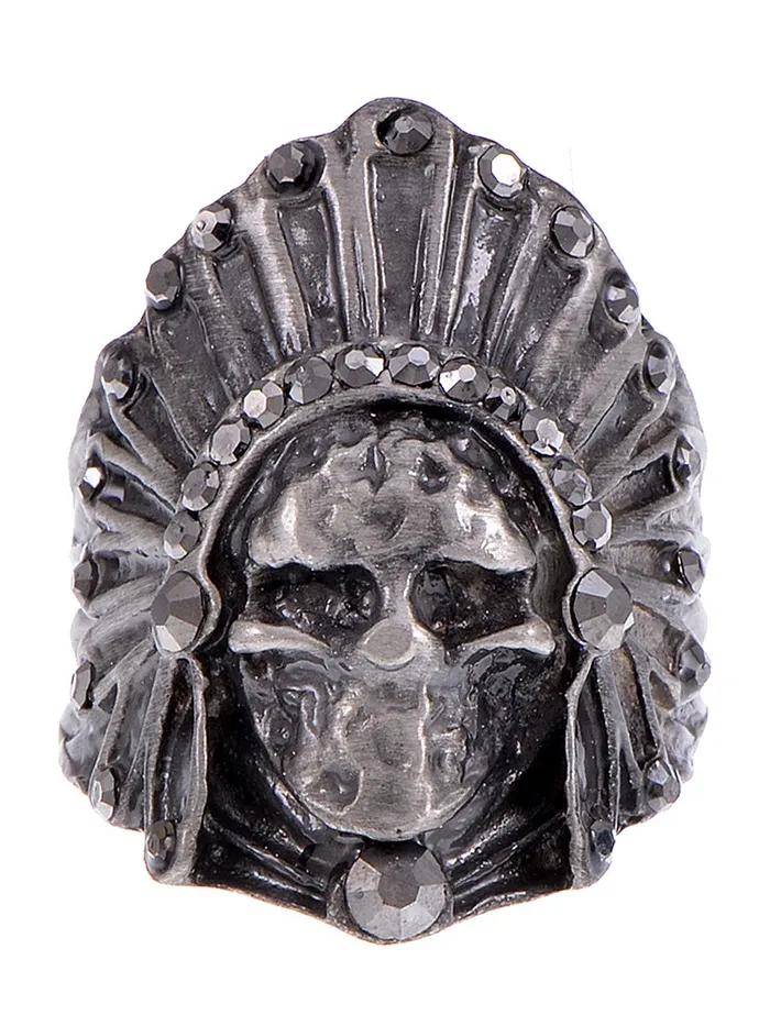 Alilang Native American Indian Chief Tribal Feather Headdress Sized Ring Rings