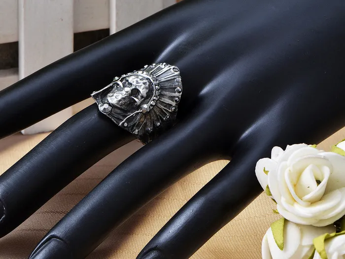 Alilang Native American Indian Chief Tribal Feather Headdress Sized Ring Rings Alilang Native American Indian Chief Tribal Feather Headdress Sized Ring Rings