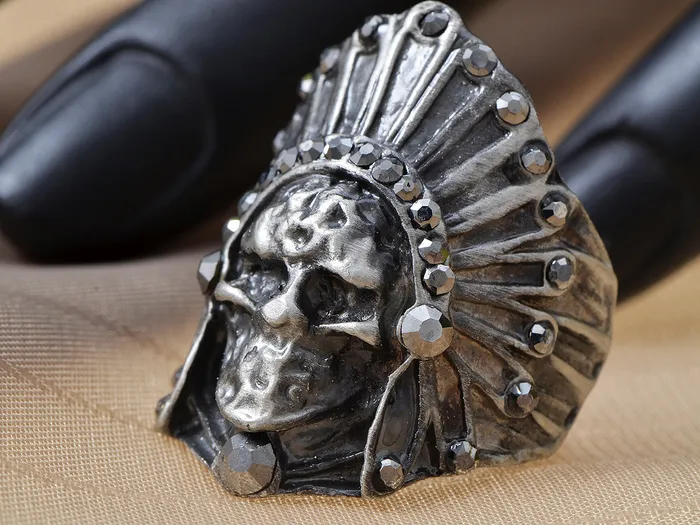 Alilang Native American Indian Chief Tribal Feather Headdress Sized Ring Rings Alilang Native American Indian Chief Tribal Feather Headdress Sized Ring Rings