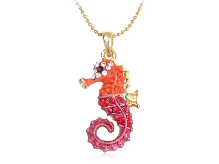 Alilang Necklaces Multicolored Colorful Seahorse Pendant Necklace