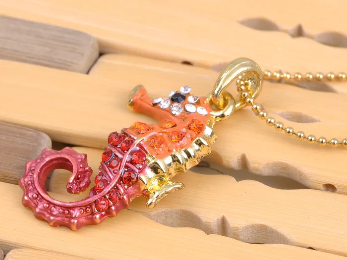 Alilang Necklaces Multicolored Colorful Seahorse Pendant Necklace Alilang Necklaces Multicolored Colorful Seahorse Pendant Necklace