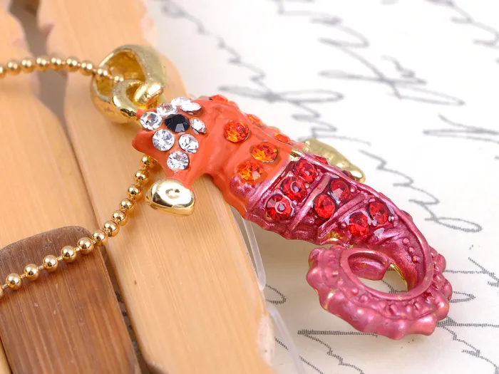 Alilang Necklaces Multicolored Colorful Seahorse Pendant Necklace Alilang Necklaces Multicolored Colorful Seahorse Pendant Necklace