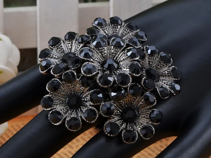 Alilang Rings Dark Jet Fountain Flower Bouquet Cluster Floral Ust Ring Alilang Rings Dark Jet Fountain Flower Bouquet Cluster Floral Ust Ring