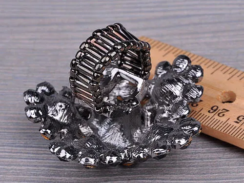 Alilang Rings Dark Jet Fountain Flower Bouquet Cluster Floral Ust Ring Alilang Rings Dark Jet Fountain Flower Bouquet Cluster Floral Ust Ring