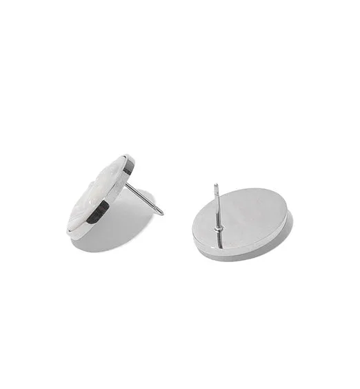Angel White Iridescent Oval Earrings Refined by AnnaKaci Earrings Angel White Iridescent Oval Earrings Refined by AnnaKaci Earrings