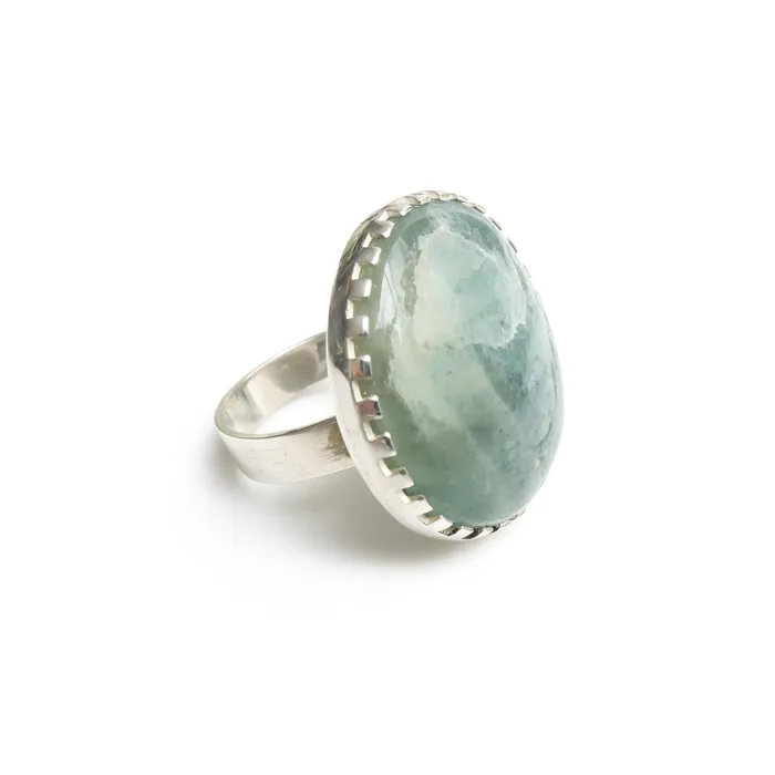 Aventurine Gemstone Ring Set in Sterling Silver OPTIMISM aliceeden Rings