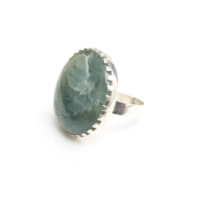 Aventurine Gemstone Ring Set in Sterling Silver OPTIMISM aliceeden Rings