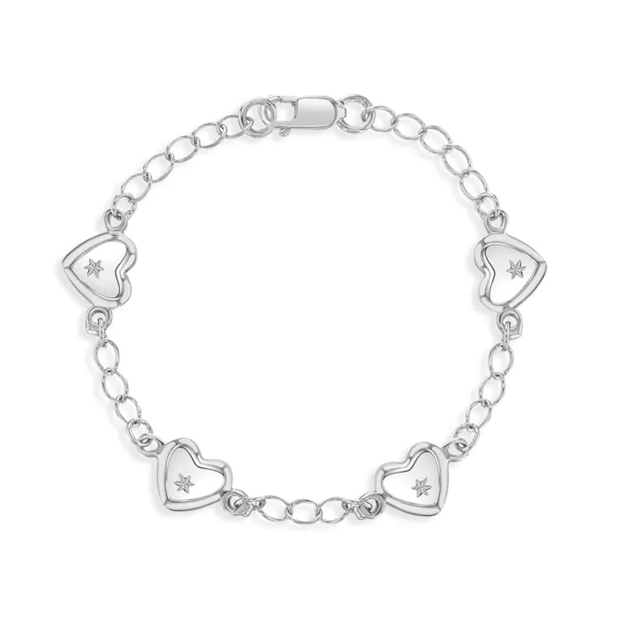 Baby Chain Link Bracelets Bracelets 5 Heart Charm Baby Toddler Bracelet Sterling Silver Baby Chain Link Bracelets Bracelets 5 Heart Charm Baby Toddler Bracelet Sterling Silver