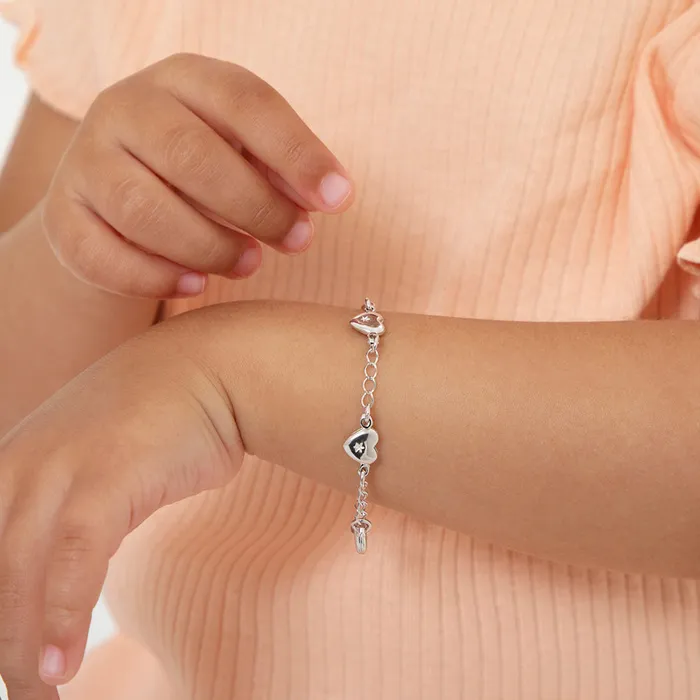 Baby Chain Link Bracelets Bracelets 5 Heart Charm Baby Toddler Bracelet Sterling Silver