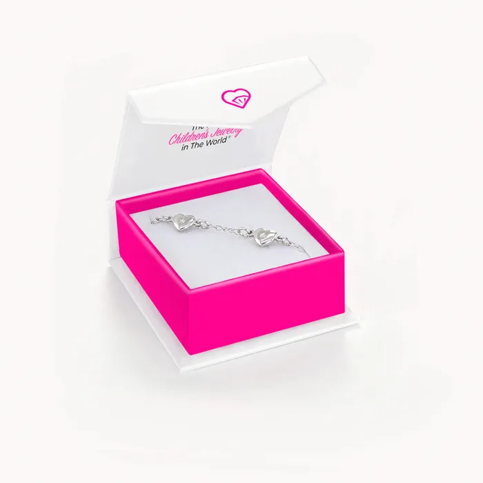 Baby Chain Link Bracelets Bracelets 5 Heart Charm Baby Toddler Bracelet Sterling Silver