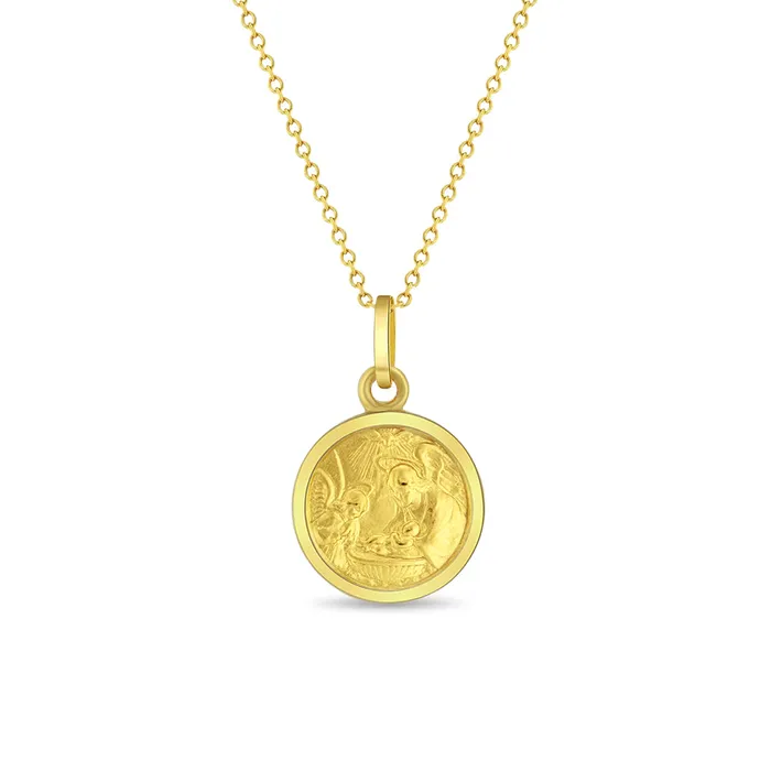 Baby Pendants Necklaces Necklaces Baptism Medal 11mm ToddlerKids Necklace Religious Gold Plated Sterling Silver Baby Pendants Necklaces Necklaces Baptism Medal 11mm ToddlerKids Necklace Religious Gold Plated Sterling Silver