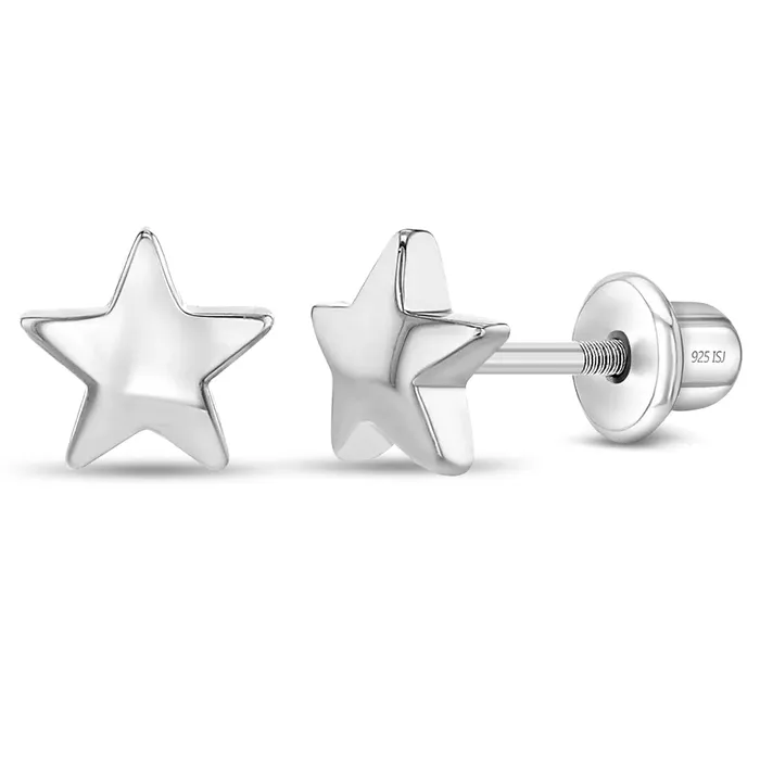 Baby Screw Back Earrings Earrings Classic Polished Star Baby Toddler Kids Earrings Screw Back Celestial Sterling Silver Baby Screw Back Earrings Earrings Classic Polished Star Baby Toddler Kids Earrings Screw Back Celestial Sterling Silver