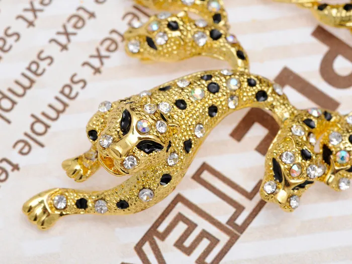 Black Enamel Leopard Cheetah Cat Earring Necklace Set Alilang Necklaces Black Enamel Leopard Cheetah Cat Earring Necklace Set Alilang Necklaces