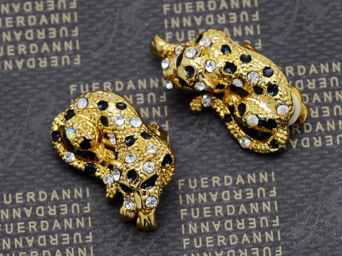 Black Enamel Leopard Cheetah Cat Earring Necklace Set Alilang Necklaces Black Enamel Leopard Cheetah Cat Earring Necklace Set Alilang Necklaces