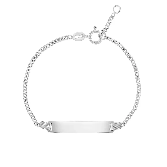 Bracelets 4555 Classic Link Engravable ID Baby Toddler Kids Bracelet Girl or Boy Adjustable Sterling Silver Kids ID Bracelets