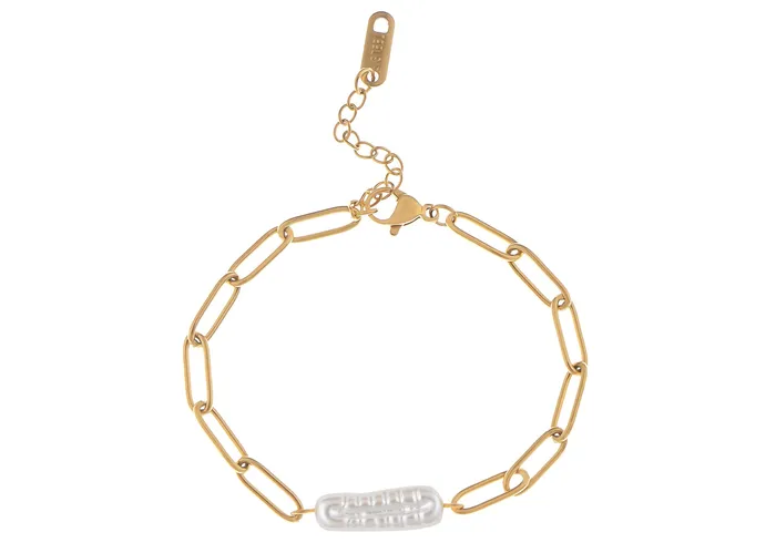 Bracelets ALILANGCOM 18K GoldPlated Pearl Link Bracelet Stainless Steel Pearl Bead Chain Bracelet Boho Chic Jewelry for Valentines Day Birthdays Bracelets ALILANGCOM 18K GoldPlated Pearl Link Bracelet Stainless Steel Pearl Bead Chain Bracelet Boho Chic Jewelry for Valentines Day Birthdays