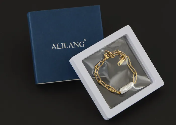 Bracelets ALILANGCOM 18K GoldPlated Pearl Link Bracelet Stainless Steel Pearl Bead Chain Bracelet Boho Chic Jewelry for Valentines Day Birthdays Bracelets ALILANGCOM 18K GoldPlated Pearl Link Bracelet Stainless Steel Pearl Bead Chain Bracelet Boho Chic Jewelry for Valentines Day Birthdays