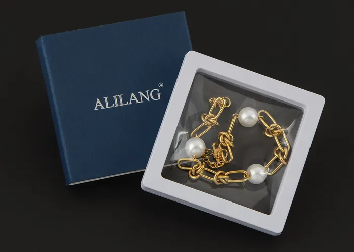 Bracelets ALILANGCOM 18K GoldPlated Pearl Link Bracelet Stainless Steel Pearl Bead Chain Bracelet Boho Chic Jewelry for Valentines Day Birthdays Bracelets ALILANGCOM 18K GoldPlated Pearl Link Bracelet Stainless Steel Pearl Bead Chain Bracelet Boho Chic Jewelry for Valentines Day Birthdays