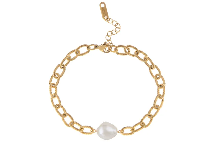 Bracelets ALILANGCOM 18K GoldPlated Pearl Link Bracelet Stainless Steel Pearl Bead Chain Bracelet Boho Chic Jewelry for Valentines Day Birthdays Bracelets ALILANGCOM 18K GoldPlated Pearl Link Bracelet Stainless Steel Pearl Bead Chain Bracelet Boho Chic Jewelry for Valentines Day Birthdays