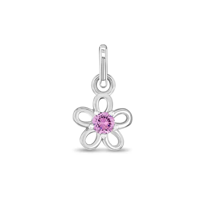 Bracelets Charms Pink CZ Open Flower Charm KidsChildrensGirls for Charm Bracelet Sterling Silver Bracelets Charms Pink CZ Open Flower Charm KidsChildrensGirls for Charm Bracelet Sterling Silver
