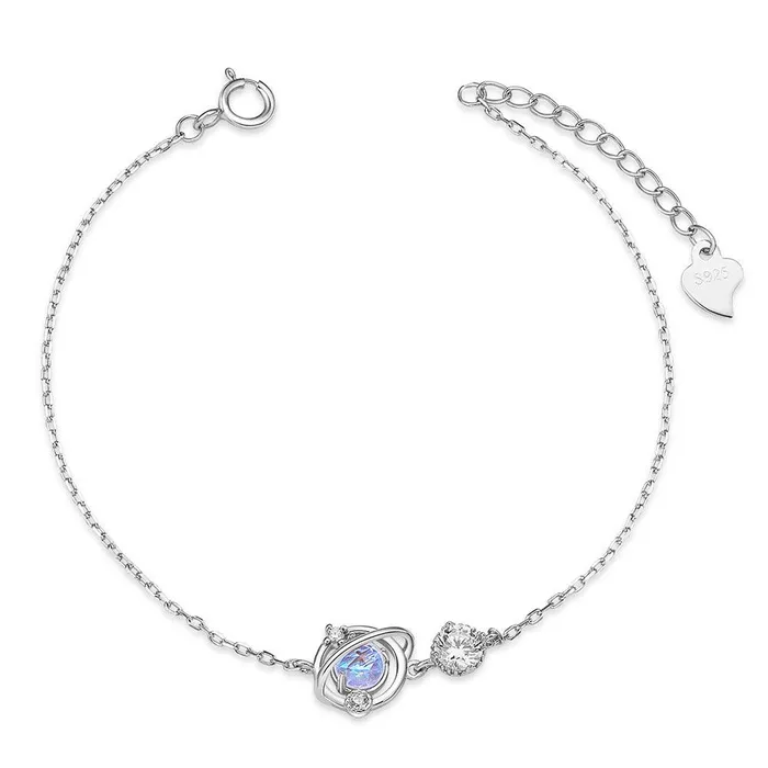Bracelets Fierce Lynx Bazaar Sterling Silver Moonstone Planet Bracelet