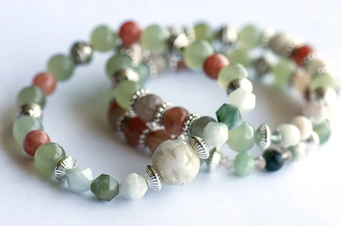 Bracelets Fierce Lynx Designs Fierce Acceptance Arusha Sunstone Jade Bracelet Set