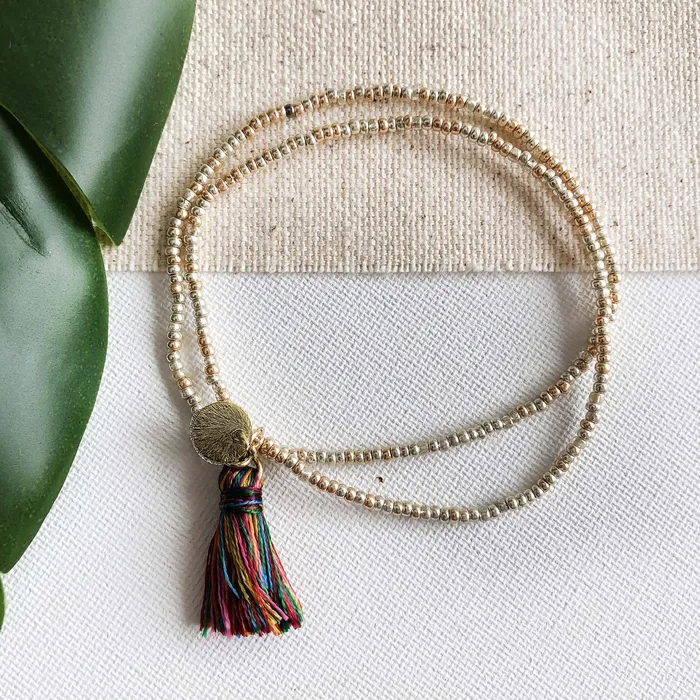 Bracelets Gold Coast Tassel Bracelet Multi WorldFinds