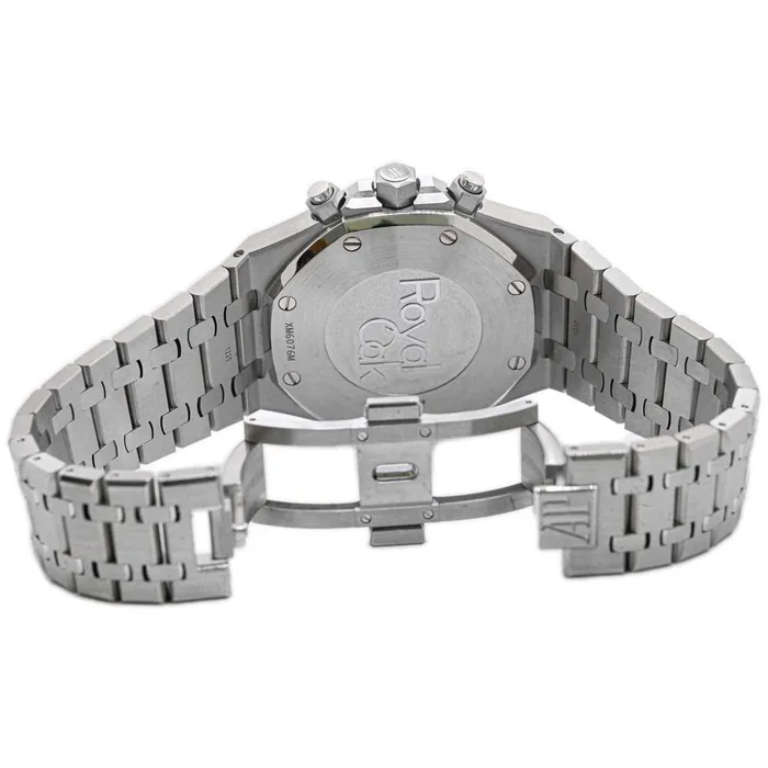 Bracelets Happy Jewelers Audemars Piguet Mens Royal Oak Stainless Steel 41mm Black Grande Tapisserie Dial