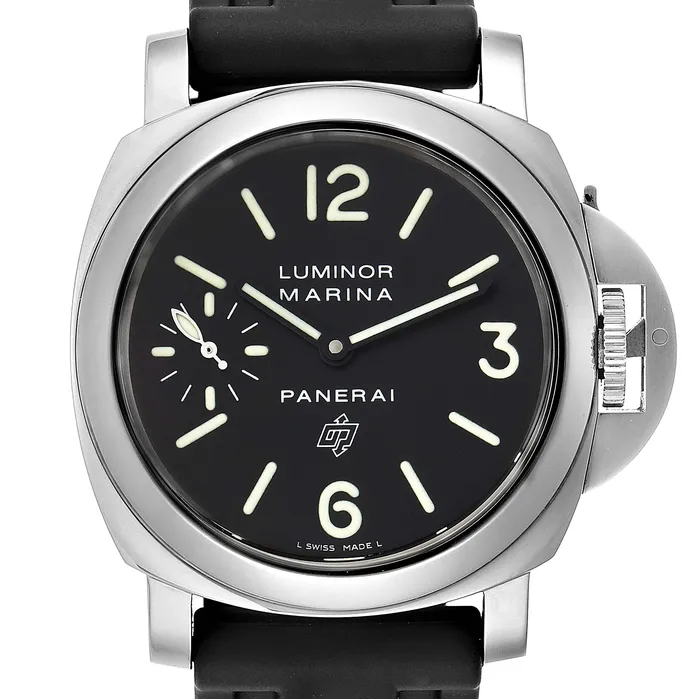 Bracelets Happy Jewelers Panerai Mens Luminor Marina Base Logo Stainless Steel 44mm Black Stick Arabic Numeral Dial Watch Bracelets Happy Jewelers Panerai Mens Luminor Marina Base Logo Stainless Steel 44mm Black Stick Arabic Numeral Dial Watch