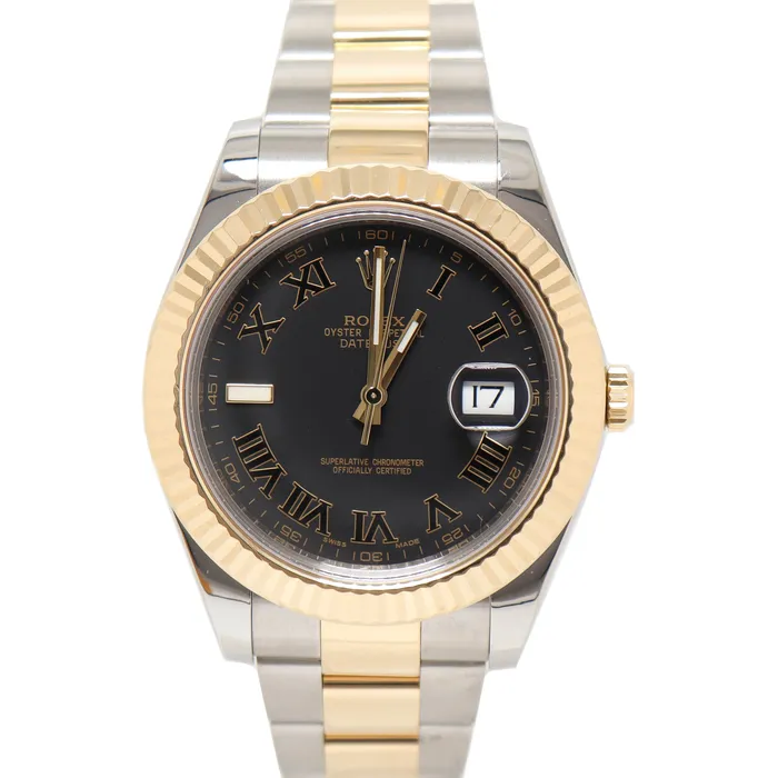 Bracelets Happy Jewelers Rolex Mens Datejust 41mm Yellow Gold Stainless Steel 41mm Gray Roman Dial Watch Reference 116333 Bracelets Happy Jewelers Rolex Mens Datejust 41mm Yellow Gold Stainless Steel 41mm Gray Roman Dial Watch Reference 116333