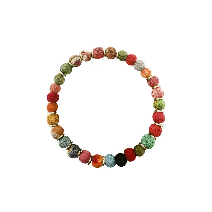 Bracelets Kantha Pom Bracelet WorldFinds