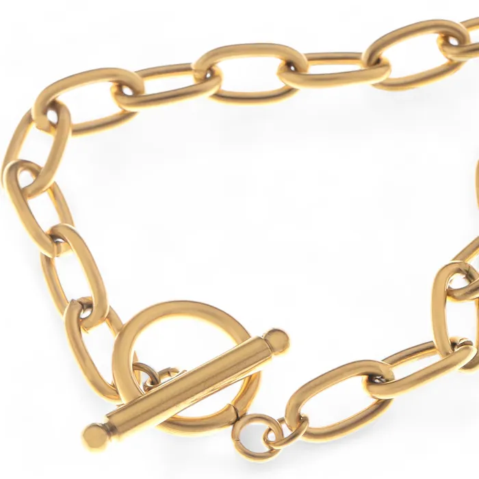 Bracelets Paperclip Chain Bracelet with Toggle Clasp Refined by AnnaKaci Bracelets Paperclip Chain Bracelet with Toggle Clasp Refined by AnnaKaci